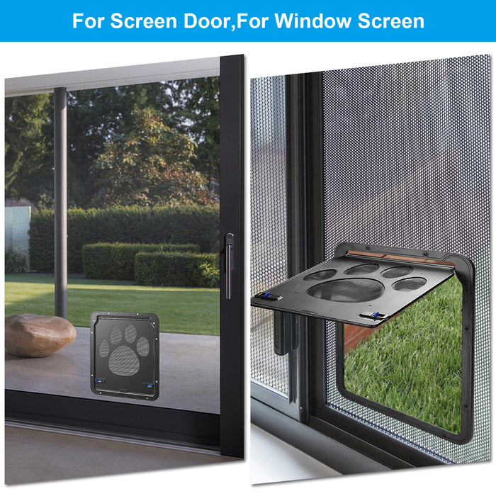 Pet Dog Cat Small Screen Locking Flap Door Magnetic Automatic Slide Protector