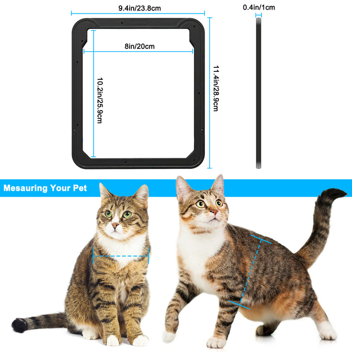 Pet Dog Cat Small Screen Locking Flap Door Magnetic Automatic Slide Protector
