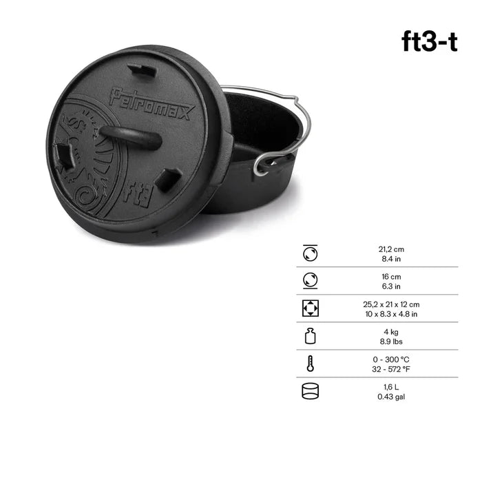 Petromax 1.6L Cast Iron Dutch Oven