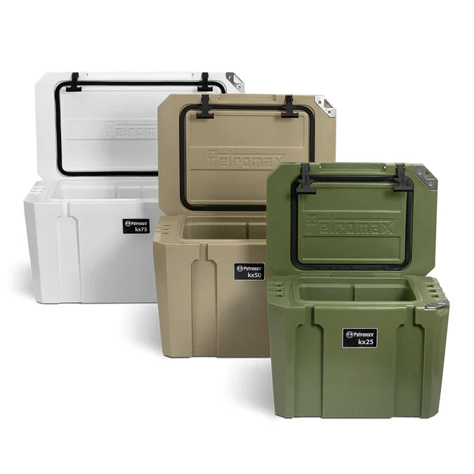 Petromax 25L Cool Box in white, durable outdoor cooler for food and beverages