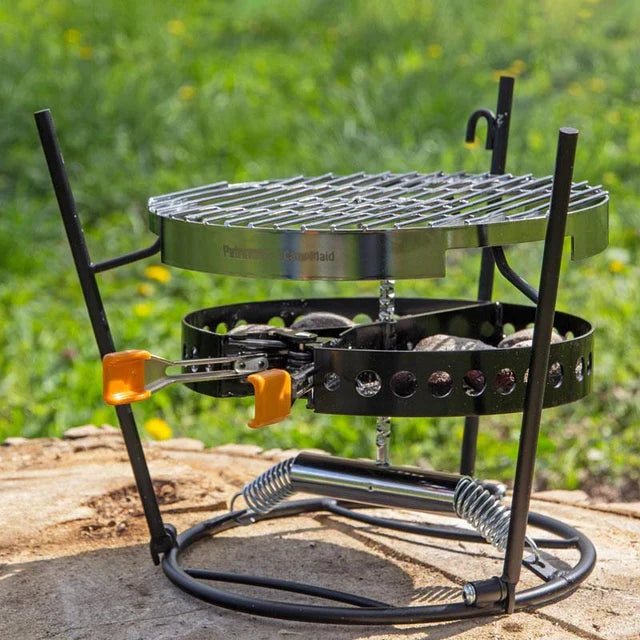 Petromax portable outdoor grill with grilling grate for camping