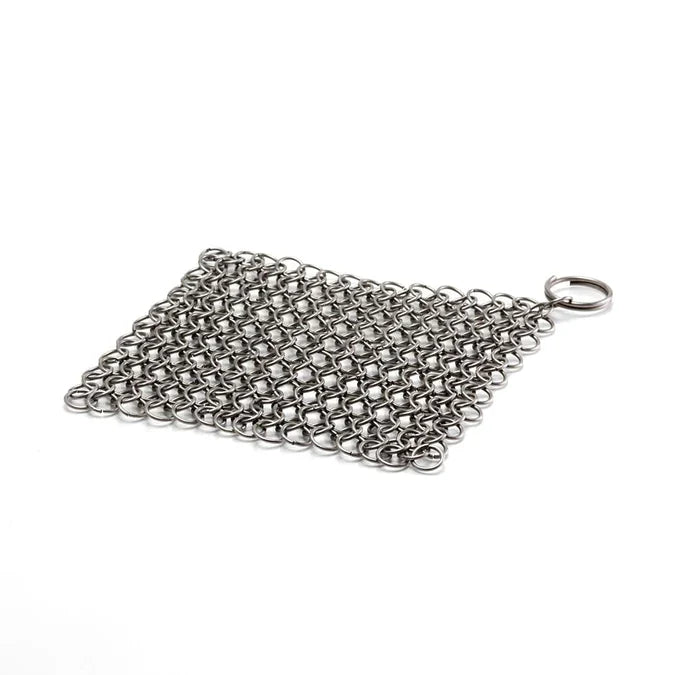Durable stainless steel chain mail cleaner for grill accessories