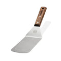Stainless steel flexible spatula with short wooden handle for outdoor cooking