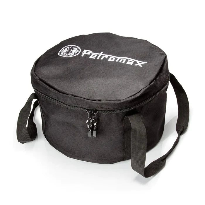 Petromax transport bag for Dutch oven with durable black fabric and logo