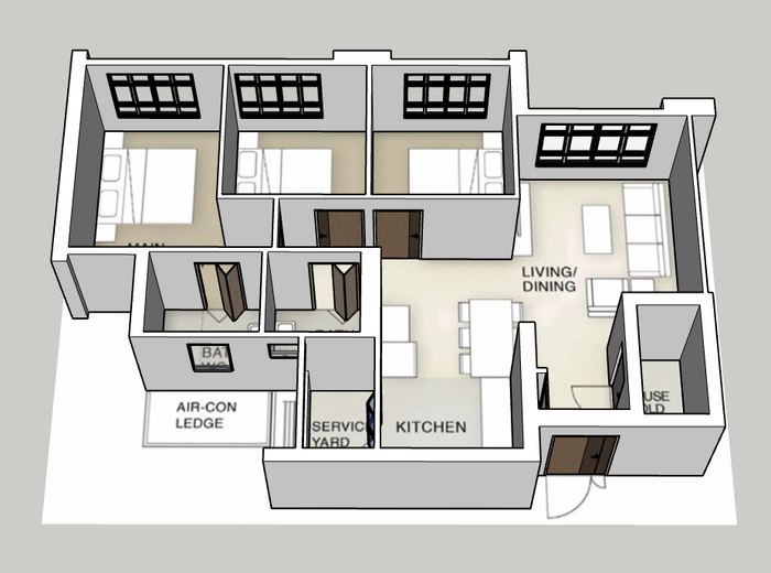 Ping Yi Court 4-room