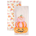 Pink Candy Corn Tea Towels