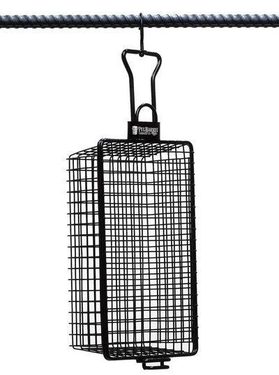 Pit Barrel All-Purpose Basket Hanger - FireFly Barbecue accessory for grilling vegetables or small items, shown hanging on a metal rod.