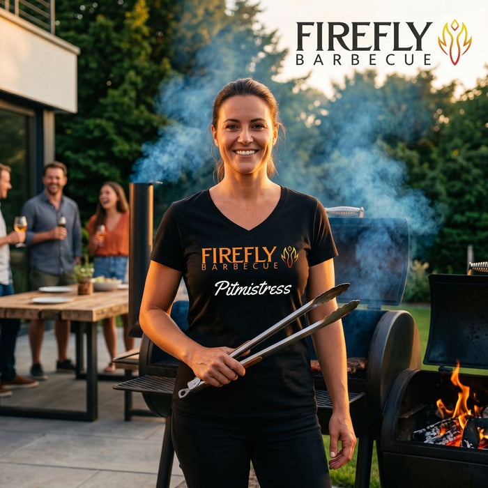 Pitmistress – Women’s BBQ V‑Neck T‑Shirt