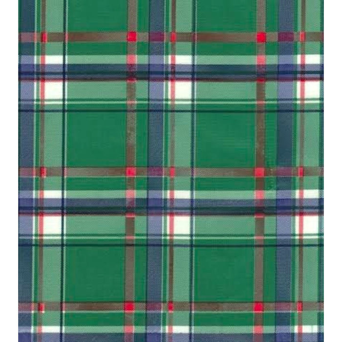freckled sage plaid green and navy blue oilcloth swatch