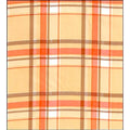 freckled sage plaid orange and tan oilcloth swatch