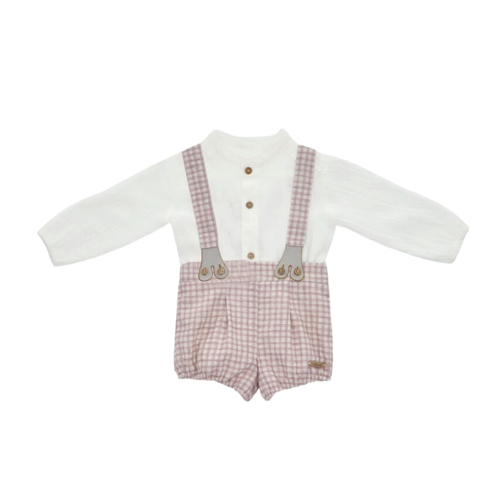 Plum Beige Boy 2-Pc Set