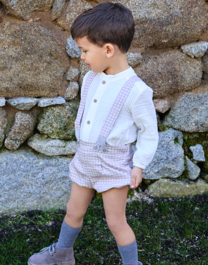 Plum Beige Boy 2-Pc Set