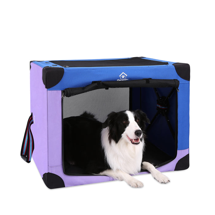 Portable Dog Crate Collapsible Soft Pet Travel Kennel with Strong Steel Frame 32"x 23" x 23"