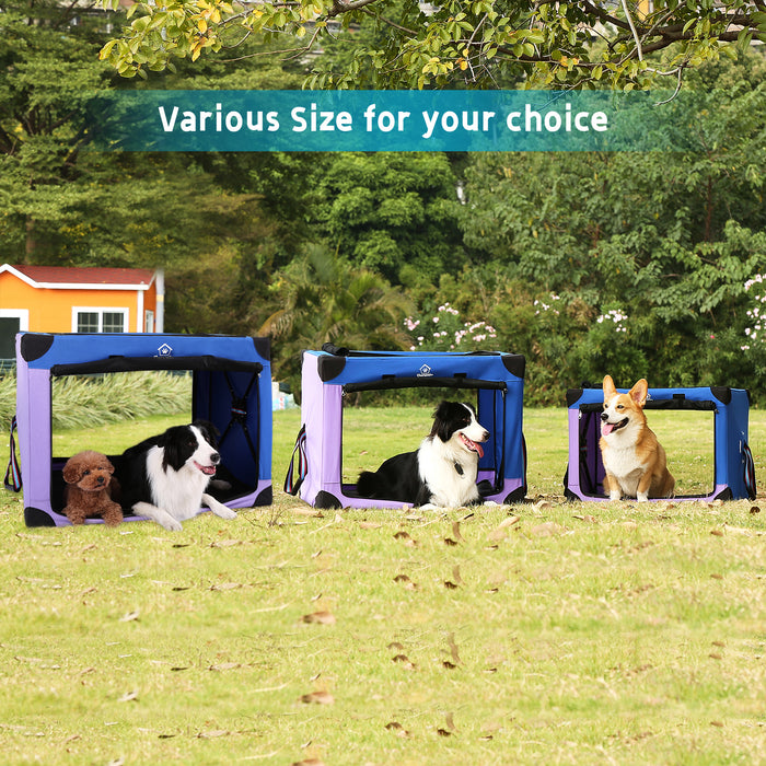 Portable Dog Crate Collapsible Soft Pet Travel Kennel with Strong Steel Frame 32"x 23" x 23"