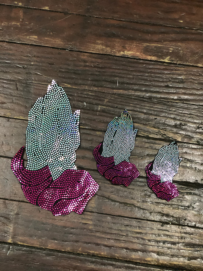 PRAYING HANDS BLING PATCH