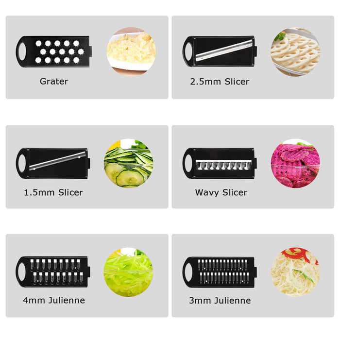 Pro Mandolin Slicer Food Cutter Fruit Vegetable Chopper Grater Peeler w/6 Blades