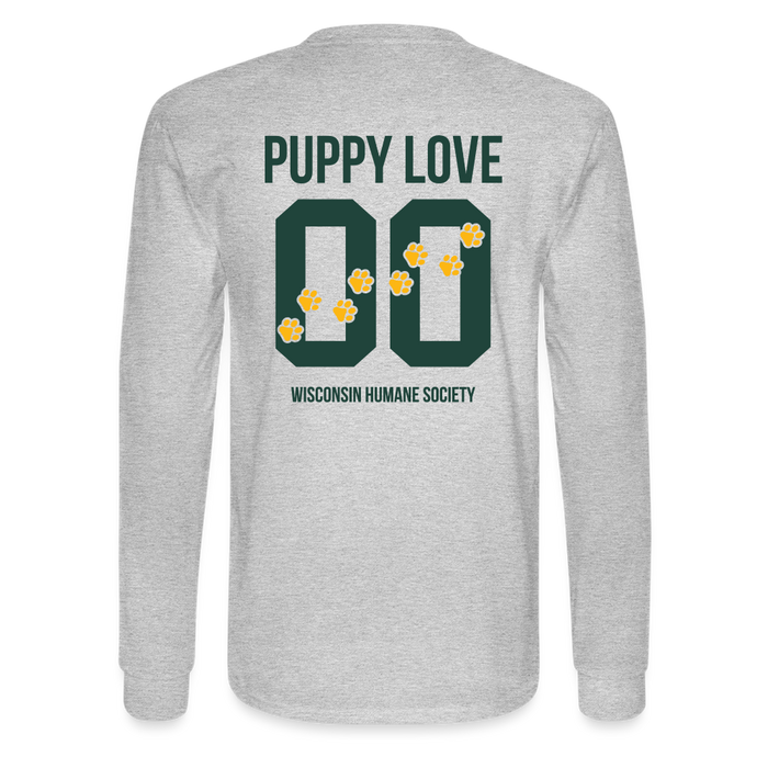 Puppy Love Classic Long Sleeve T-Shirt (Light Colors) - heather gray