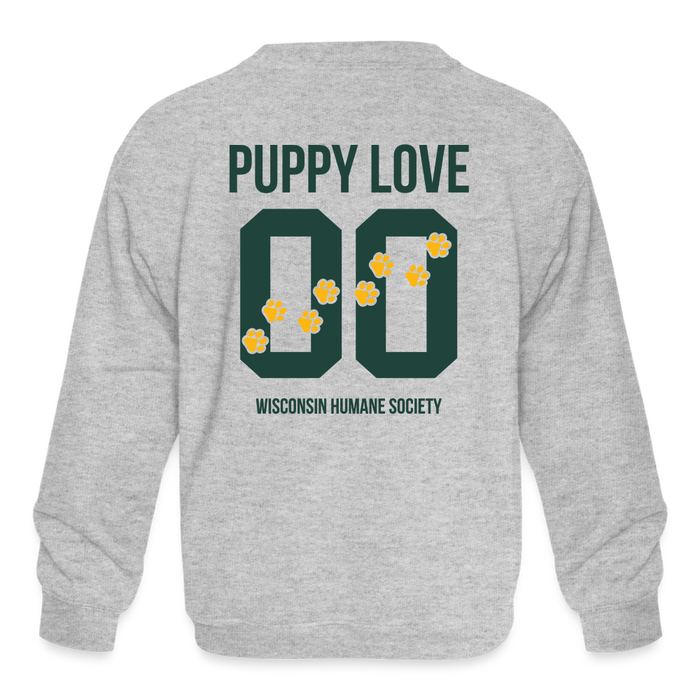 Puppy Love Kids' Crewneck Sweatshirt - heather gray