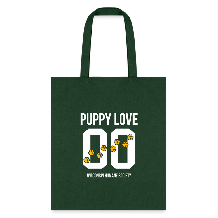 Puppy Love Tote Bag - forest green