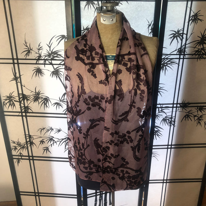 Purple Floral Unbranded Long Scarf