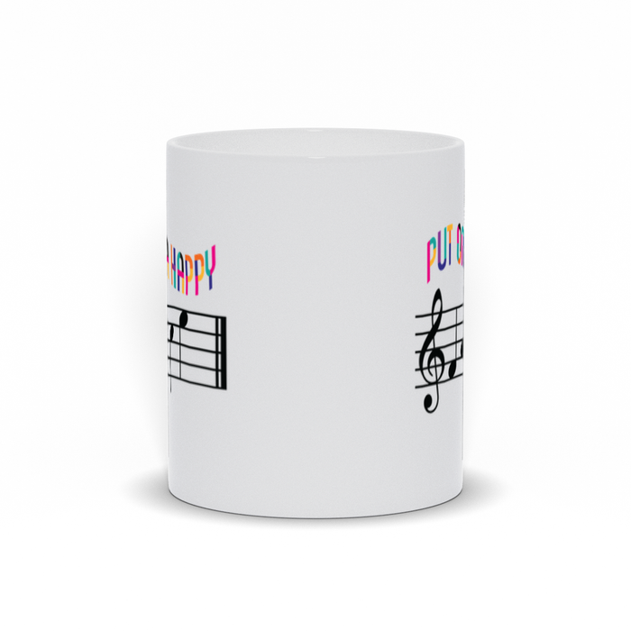 Put On A Happy Face Mug, Music Lover Mug, Musician Gift