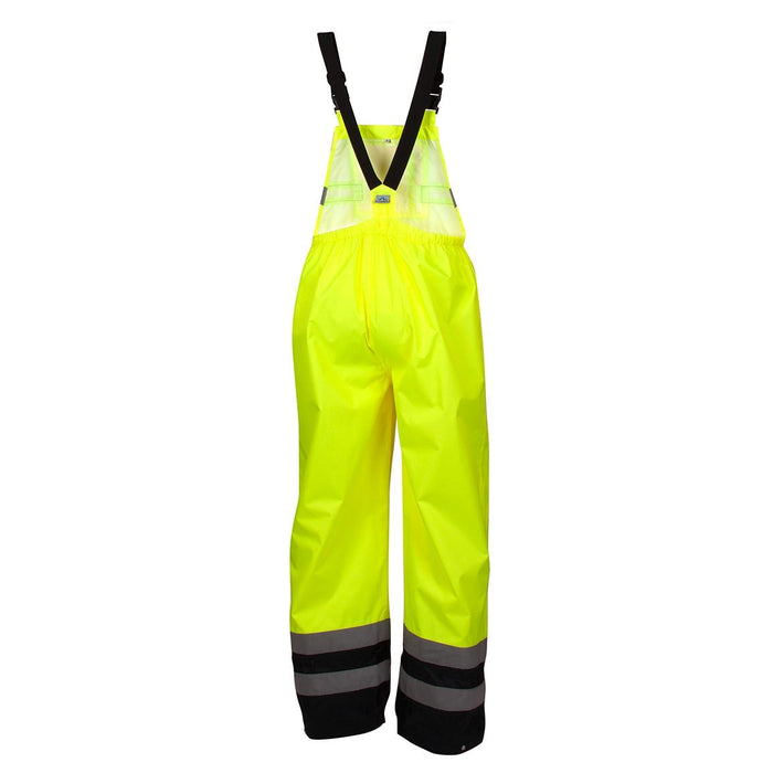Pyramex RRWB3110 Premium Hi-Vis Rainwear Bib with Removable Knee Pads