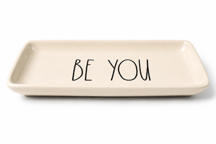 Rae Dunn Be You Trinket Tray – Magenta Artisan Collection Jewelry Dish