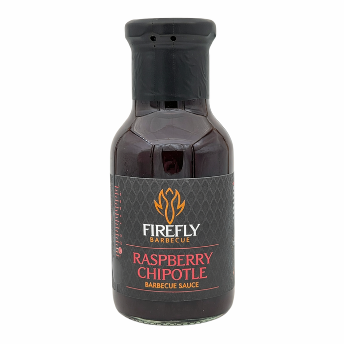 Raspberry Chipotle BBQ Sauce bottle for grilling