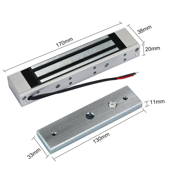 RFID Door Access Control System Kit 350LB Electric Magnetic Lock + Power Supply + Entry Keypad + 10 Key Fobs