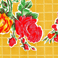 freckled sage rose and grid tan oilcloth swatch