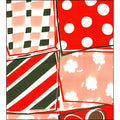 freckled sage patchwork orange oilcloth swatch