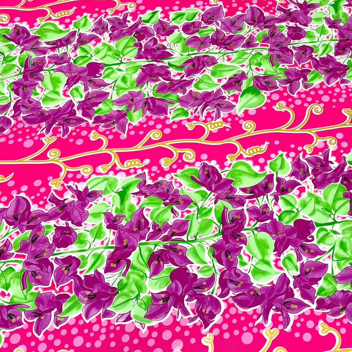 freckled sage santorini flora hot pink oilcloth swatch