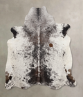 Salt and Pepper Black Cowhide Rug #B10871