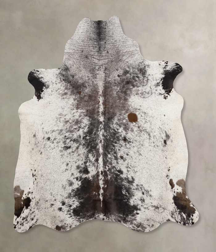 Salt and Pepper Black Cowhide Rug #B10871