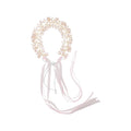 Samantha Pink Pearls Wreath Headband Wrap
