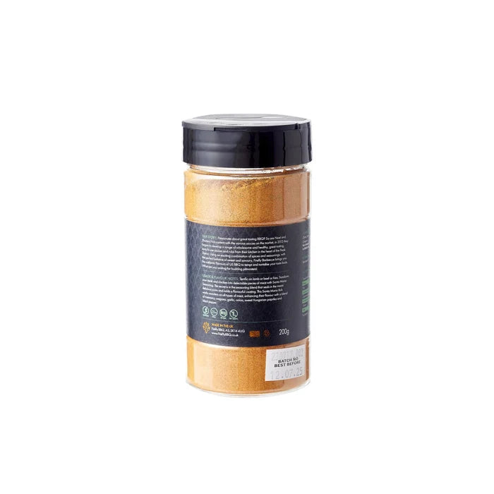 Back label of Santa Maria Seasoning Rub - Spice Blend for Meats | 200g with ingredients and nutritional information.