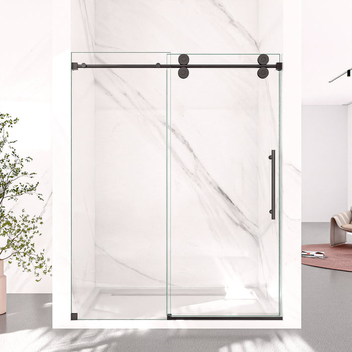 SD04-4 48"-72" Framless Single Slinding Shower Door Hardware Kits With Tubular Rails & Four Rollers