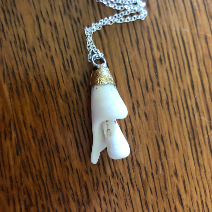 Sea Shell Spiral Artisan Made Pendant Handcrafted Sea Shell Necklace 1.25 in x 1/2 in