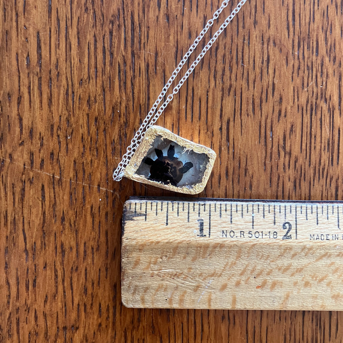 Sea Turtle Artisan Made Broken Plate Pendant Handcrafted Necklace 7/8in x 1in