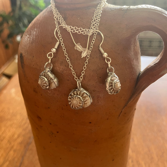 Sea Witch Sea Shell Jewelry Set | Handcrafted Necklace & Dangle Earrings