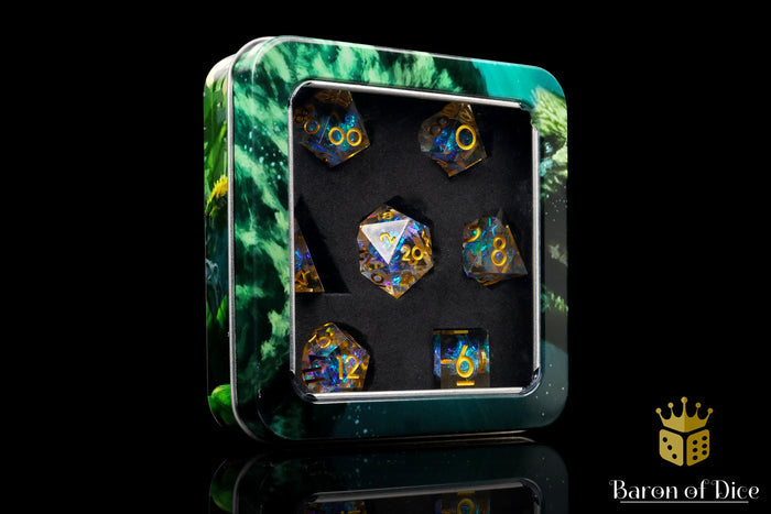 Shiny Like A Diamond! Sharp Edge RPG Dice Set | 7 Pieces