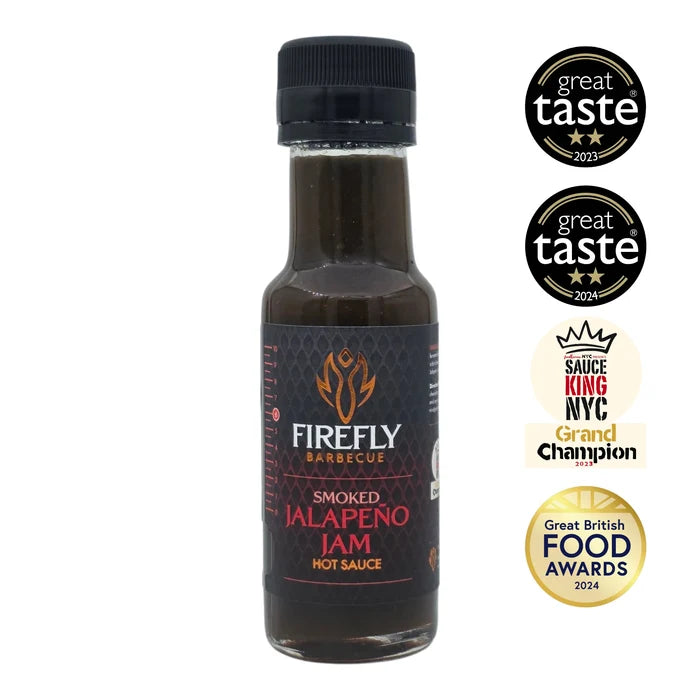 Barbecue sauce bottle with black cap