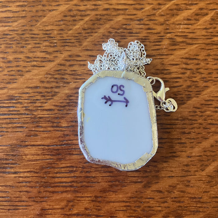 Snoopy Artisan Made Broken Plate Pendant Handcrafted Necklace 1 1/8in x 1 3/8in