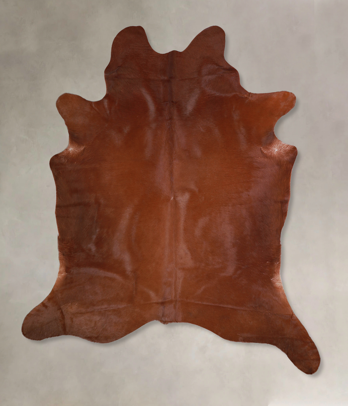 Solid Brown Cowhide Rug #A33418