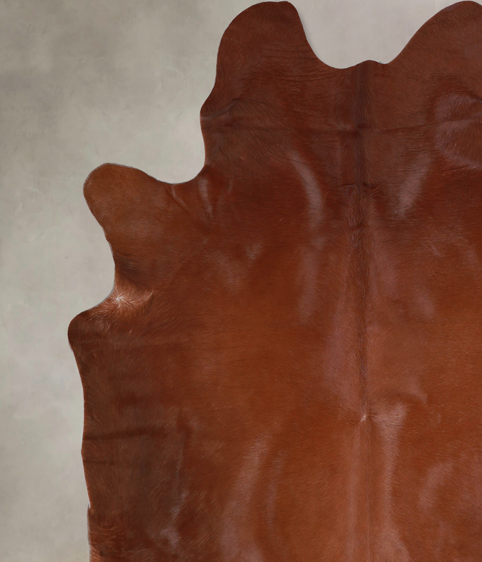 Solid Brown Cowhide Rug #A33418