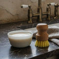 Solid Dish Soap in Milk Glass Ramekin | Rosemary Sage & Eco-Friendly