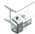 Airenergy Dev strut beam clamps securing strut to beam, durable metal clamps for sturdy support and installation.