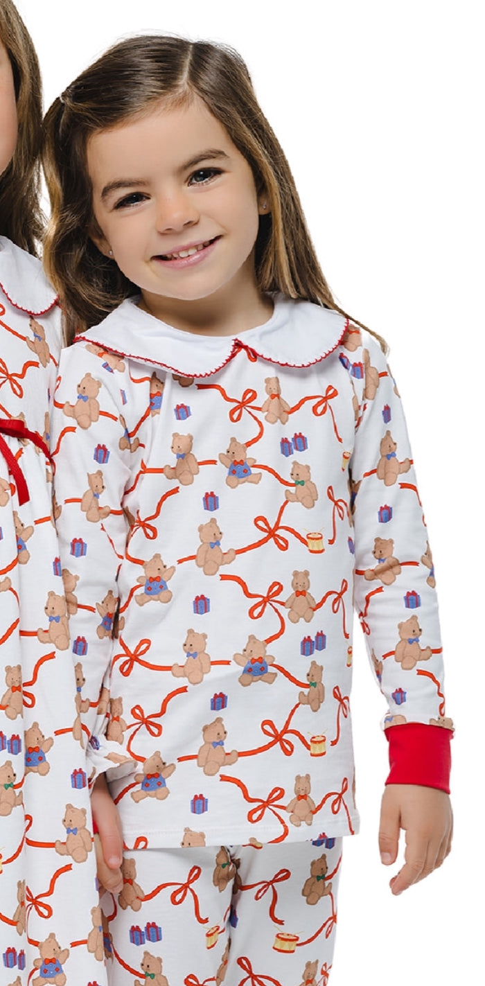 Teddy Bow Girl Trellis PJ Pajamas