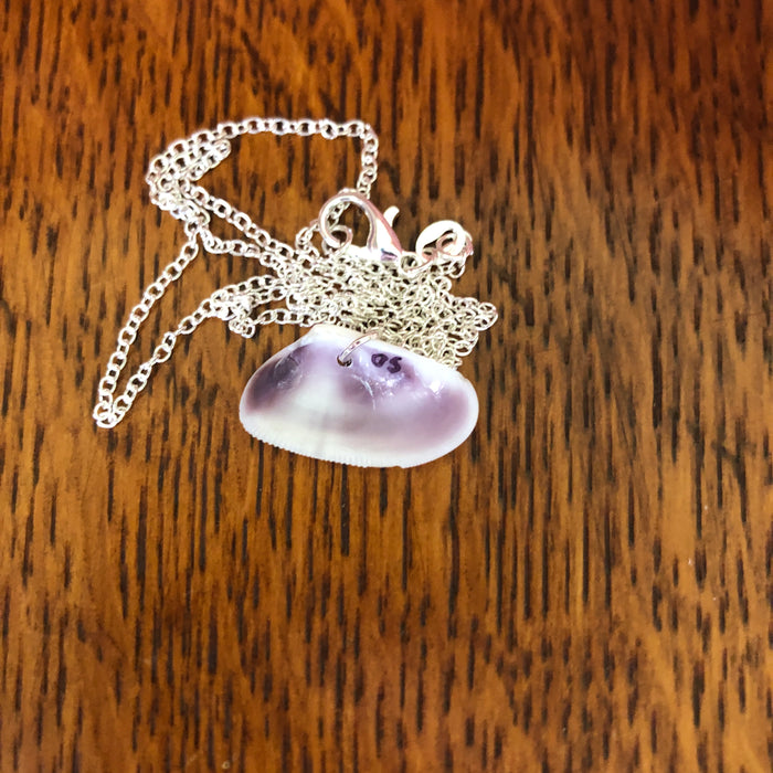 Tellin Artisan Made Pendant Handcrafted Sea Shell Necklace 1 in x 1/2 in Mermaid Jewelry