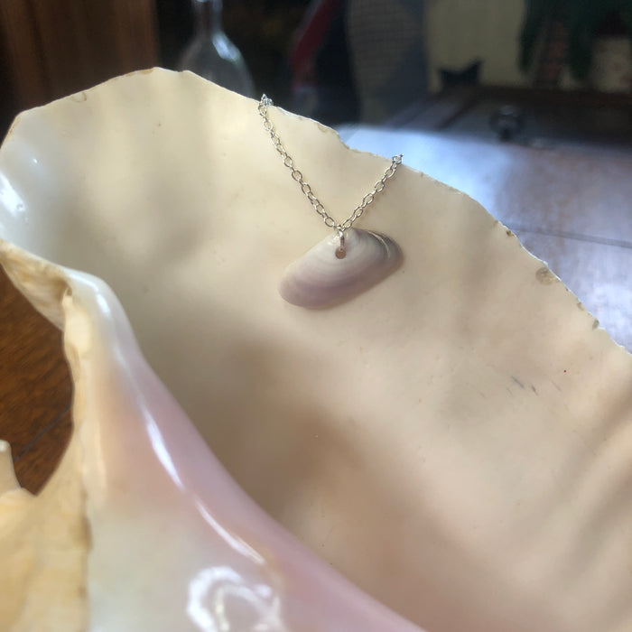 Tellin Artisan Made Pendant Handcrafted Sea Shell Necklace 1 in x 1/2 in Mermaid Jewelry